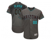 Men's Arizona Diamondbacks Majestic Gray Turquoise 2017 Flex Base Authentic Custom Jersey