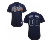 Coustom Atlanta Braves Jersey Blue Road Cool Base Baseball