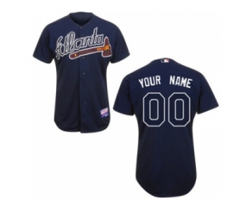 Coustom Atlanta Braves Jersey Blue Road Cool Base Baseball