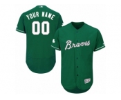 Men's Majestic Atlanta Braves Customized Green Celtic Flexbase Authentic Collection MLB Jersey