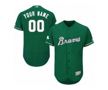 Men's Majestic Atlanta Braves Customized Green Celtic Flexbase Authentic Collection MLB Jersey