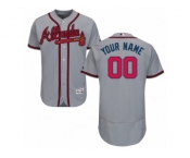 Men's Majestic Atlanta Braves Customized Grey Flexbase Authentic Collection MLB Jersey