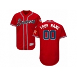 Men's Majestic Atlanta Braves Customized Red Flexbase Authentic Collection MLB Jersey