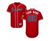 Men's Majestic Atlanta Braves Customized Red Flexbase Authentic Collection MLB Jersey