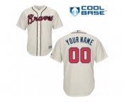 Women's Majestic Atlanta Braves Customized Replica Cream Alternate 2 Cool Base MLB Jersey