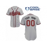 Women's Majestic Atlanta Braves Customized Replica Grey Road Cool Base MLB Jersey