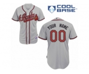 Women's Majestic Atlanta Braves Customized Replica Grey Road Cool Base MLB Jersey