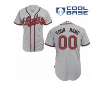 Women's Majestic Atlanta Braves Customized Replica Grey Road Cool Base MLB Jersey