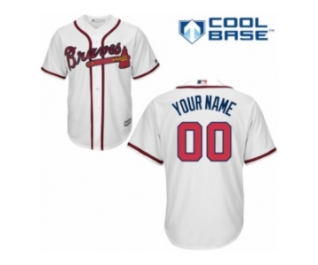 Women's Majestic Atlanta Braves Customized Replica White Home Cool Base MLB Jersey