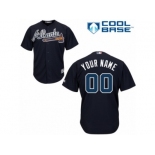 Youth Majestic Atlanta Braves Customized Replica Blue Alternate Road Cool Base MLB Jersey