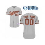 Customized Baltimore Orioles Jersey Grey Road Cool Base Baseball