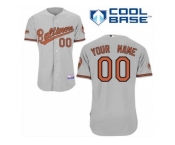 Customized Baltimore Orioles Jersey Grey Road Cool Base Baseball