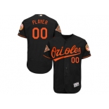 Men's Baltimore Orioles Majestic Alternate Black 2017 Authentic Flex Base Custom Jersey with All-Star Game Patch