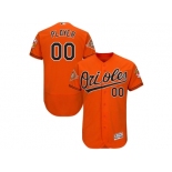 Men's Baltimore Orioles Majestic Alternate Orange 2017 Authentic Flex Base Custom Jersey with All-Star Game Patch