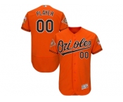 Men's Baltimore Orioles Majestic Alternate Orange 2017 Authentic Flex Base Custom Jersey with All-Star Game Patch