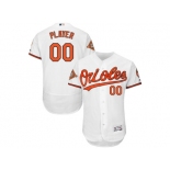 Men's Baltimore Orioles Majestic Home White 2017 Authentic Flex Base Custom Jersey with All-Star Game Patch