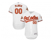 Men's Baltimore Orioles Majestic Home White 2017 Authentic Flex Base Custom Jersey with All-Star Game Patch