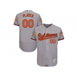 Men's Baltimore Orioles Majestic Road Gray 2017 Authentic Flex Base Custom Jersey with All-Star Game Patch