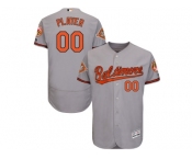 Men's Baltimore Orioles Majestic Road Gray 2017 Authentic Flex Base Custom Jersey with All-Star Game Patch