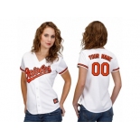 Women's Majestic Baltimore Orioles Customized Replica White Home Cool Base MLB Jersey