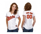 Women's Majestic Baltimore Orioles Customized Replica White Home Cool Base MLB Jersey