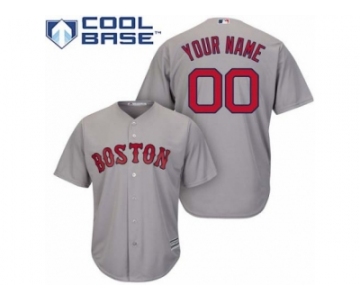 Women's Majestic Boston Red Sox Customized Replica Grey Road Cool Base MLB Jersey