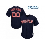 Women's Majestic Boston Red Sox Customized Replica Navy Blue Alternate Road Cool Base MLB Jersey