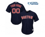 Women's Majestic Boston Red Sox Customized Replica Navy Blue Alternate Road Cool Base MLB Jersey