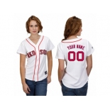 Women's Majestic Boston Red Sox Customized Replica White Home Cool Base MLB Jersey