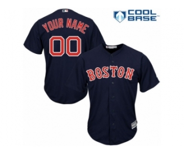 Youth Majestic Boston Red Sox Customized Replica Navy Blue Alternate Road Cool Base MLB Jersey