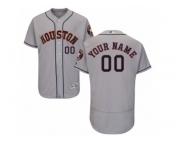 Men's Majestic Houston Astros Customized Grey Flexbase Authentic Collection MLB Jersey