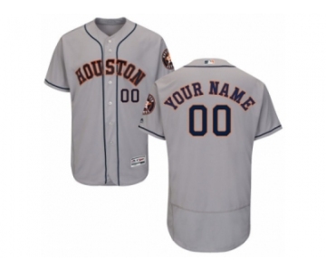 Men's Majestic Houston Astros Customized Grey Flexbase Authentic Collection MLB Jersey