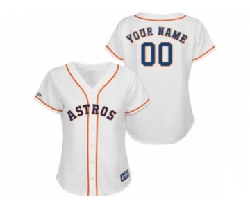 Women's Majestic Houston Astros Customized Authentic White Home Cool Base MLB Jersey