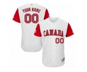 Men's Canada Baseball Majestic Customized White 2017 World Baseball Classic Authentic Team Jersey