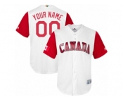 Men's Canada Baseball Majestic Customized White 2017 World Baseball Classic Replica Team Jersey