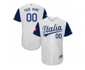 Men's Italy Baseball Majestic Customized White 2017 World Baseball Classic Authentic Team Jersey