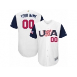 Men's USA Baseball Majestic Customized White 2017 World Baseball Classic Authentic Team Jersey