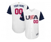 Men's USA Baseball Majestic Customized White 2017 World Baseball Classic Authentic Team Jersey