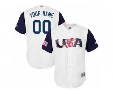 Youth USA Baseball Majestic Customized White 2017 World Baseball Classic Replica Team Jersey