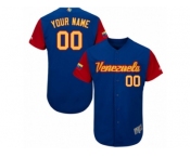 Men's Venezuela Baseball Majestic Customized Royal Blue 2017 World Baseball Classic Authentic Team Jersey