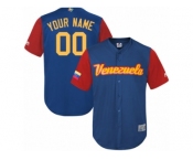 Men's Venezuela Baseball Majestic Customized Royal Blue 2017 World Baseball Classic Replica Team Jersey