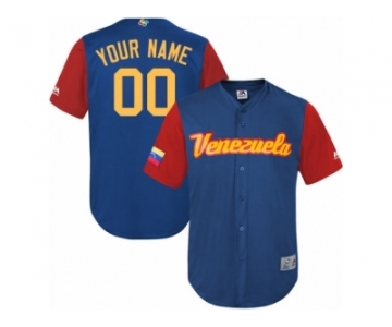 Men's Venezuela Baseball Majestic Customized Royal Blue 2017 World Baseball Classic Replica Team Jersey