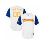 Men's Venezuela Baseball Majestic Customized White 2017 World Baseball Classic Replica Team Jersey