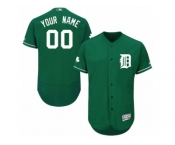 Men's Majestic Detroit Tigers Customized Green Celtic Flexbase Authentic Collection MLB Jersey