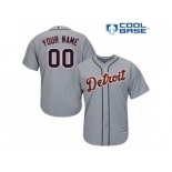 Women's Majestic Detroit Tigers Customized Authentic Grey Road Cool Base MLB Jersey