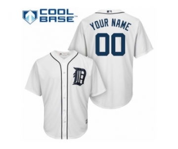 Women's Majestic Detroit Tigers Customized Authentic White Home Cool Base MLB Jersey