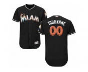 Men's Majestic Miami Marlins Customized Black Flexbase Authentic Collection MLB Jersey