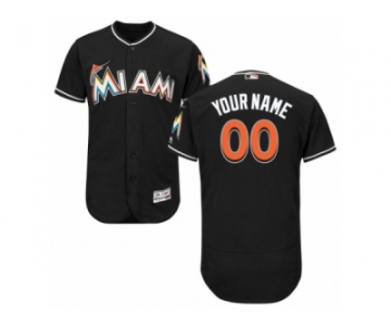 Men's Majestic Miami Marlins Customized Black Flexbase Authentic Collection MLB Jersey