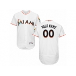 Men's Majestic Miami Marlins Customized White Flexbase Authentic Collection MLB Jersey