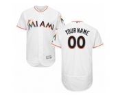 Men's Majestic Miami Marlins Customized White Flexbase Authentic Collection MLB Jersey